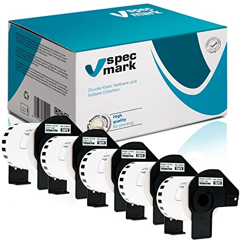specmark 5 Rollen Endlosetiketten kompatibel mit Brother DK-22606 62mm x 15,24m Etiketten für allen QL-Etikettendruckern QL-570 QL-700 QL-800 specmark 5 Rollen Endlosetiketten kompatibel mit Brother DK-22606 62mm x 15,24m Etiketten für allen QL-Etikettendruckern QL-570 QL-700 QL-800 von specmark