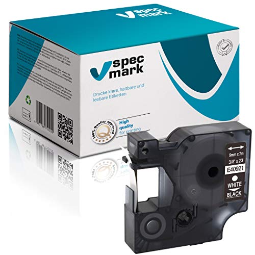 specmark Kompatibel für DYMO D1 40921 Schriftband 9mm x 7m Weiß auf Schwarz kompatibel mit DYMO D1 für Drucker LM Label-Manager LP Label-Point LW -Writer DUO specmark Kompatibel für DYMO D1 40921 Schriftband 9mm x 7m Weiß auf Schwarz kompatibel mit DYMO D1 für Drucker LM Label-Manager LP Label-Point LW -Writer DUO von specmark
