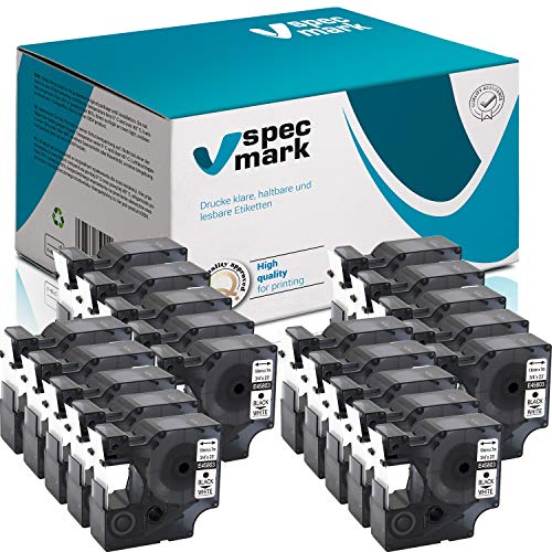 specmark Kompatibel für DYMO D1 45803 S0720830 Schriftband 19mm x 7 m Satz x 20 St. Schwarz auf Weiß Kompatibel mit DYMO D1 für Drucker LM LabelManager LP LabelPoint LW LabelWriter DUO specmark Kompatibel für DYMO D1 45803 S0720830 Schriftband 19mm x 7 m Satz x 20 St. Schwarz auf Weiß Kompatibel mit DYMO D1 für Drucker LM LabelManager LP LabelPoint LW LabelWriter DUO von specmark