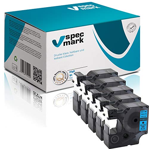 specmark Kompatibel für DYMO D1 45806 S0720860 Schriftband 19mm x 7 m Satz x 5 St. Schwarz auf Blau Kompatibel mit DYMO D1 für Drucker LM LabelManager LP LabelPoint LW LabelWriter DUO specmark Kompatibel für DYMO D1 45806 S0720860 Schriftband 19mm x 7 m Satz x 5 St. Schwarz auf Blau Kompatibel mit DYMO D1 für Drucker LM LabelManager LP LabelPoint LW LabelWriter DUO von specmark