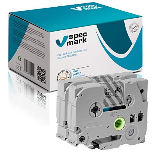 specmark Schriftband TZe-113 6mm x 8m Satz x 2 St. Blau auf Durchsichtig Band kompatibel mit allen Drucker Brother PT P-touch AZe-113 EZe-113 TZ-113 TZ2-113 von specmark