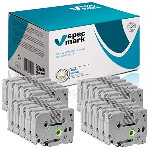 specmark Schriftband TZe-115 6mm x 8m Satz x 20 St. Weiß auf Durchsichtig Band kompatibel mit allen Drucker Brother PT P-touch AZe-115 EZe-115 TZ-115 TZ2-115 specmark Schriftband TZe-115 6mm x 8m Satz x 20 St. Weiß auf Durchsichtig Band kompatibel mit allen Drucker Brother PT P-touch AZe-115 EZe-115 TZ-115 TZ2-115 von specmark