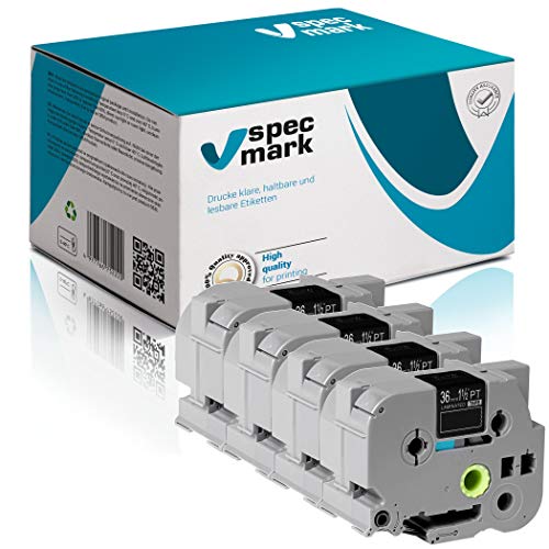 specmark Schriftband TZe-365 36mm x 8m Satz x 4 St. Weiß auf Schwarz Band kompatibel mit Drucker Brother PT P-touch AZe-365 EZe-365 TZ-365 TZ2-365 specmark Schriftband TZe-365 36mm x 8m Satz x 4 St. Weiß auf Schwarz Band kompatibel mit Drucker Brother PT P-touch AZe-365 EZe-365 TZ-365 TZ2-365 von specmark