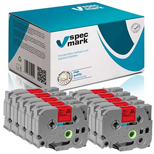 specmark Schriftband TZe-441 18mm x 8m Satz x 10 St. Schwarz auf Rot Band kompatibel mit Drucker Brother PT P-touch AZe-441 EZe-441 TZ-441 TZ2-441 specmark Schriftband TZe-441 18mm x 8m Satz x 10 St. Schwarz auf Rot Band kompatibel mit Drucker Brother PT P-touch AZe-441 EZe-441 TZ-441 TZ2-441 von specmark