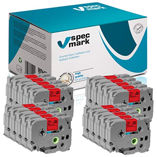 specmark Schriftband TZe-445 18mm x 8m Satz x 20 St. Weiß auf Rot Band kompatibel mit Drucker Brother PT P-touch AZe-445 EZe-445 TZ-445 TZ2-445 specmark Schriftband TZe-445 18mm x 8m Satz x 20 St. Weiß auf Rot Band kompatibel mit Drucker Brother PT P-touch AZe-445 EZe-445 TZ-445 TZ2-445 von specmark