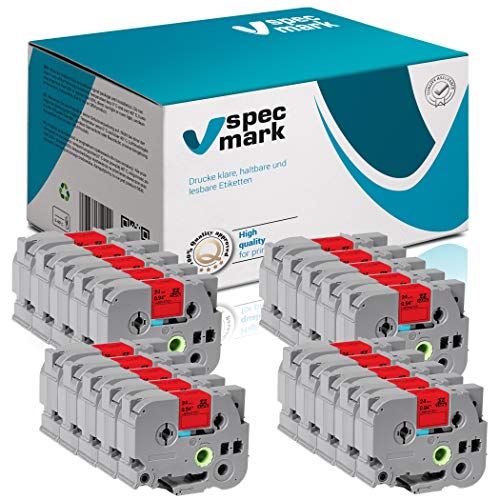 specmark Schriftband TZe-451 24mm x 8m Satz x 20 St. Schwarz auf Rot Band kompatibel mit Drucker Brother PT P-touch AZe-451 EZe-451 TZ-451 TZ2-451 specmark Schriftband TZe-451 24mm x 8m Satz x 20 St. Schwarz auf Rot Band kompatibel mit Drucker Brother PT P-touch AZe-451 EZe-451 TZ-451 TZ2-451 von specmark