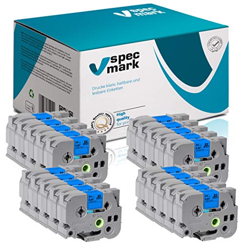 specmark Schriftband TZe-551 24mm x 8m Satz x 20 St. Schwarz auf Blau Band kompatibel mit Drucker Brother PT P-touch AZe-551 EZe-551 TZ-551 TZ2-551 specmark Schriftband TZe-551 24mm x 8m Satz x 20 St. Schwarz auf Blau Band kompatibel mit Drucker Brother PT P-touch AZe-551 EZe-551 TZ-551 TZ2-551 von specmark