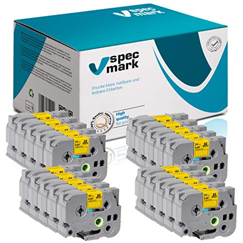 specmark Schriftband TZe-651 24mm x 8m Satz x 20 St. Schwarz auf Gelb Band kompatibel mit Drucker Brother PT P-touch AZe-651 EZe-651 TZ-651 TZ2-651 specmark Schriftband TZe-651 24mm x 8m Satz x 20 St. Schwarz auf Gelb Band kompatibel mit Drucker Brother PT P-touch AZe-651 EZe-651 TZ-651 TZ2-651 von specmark