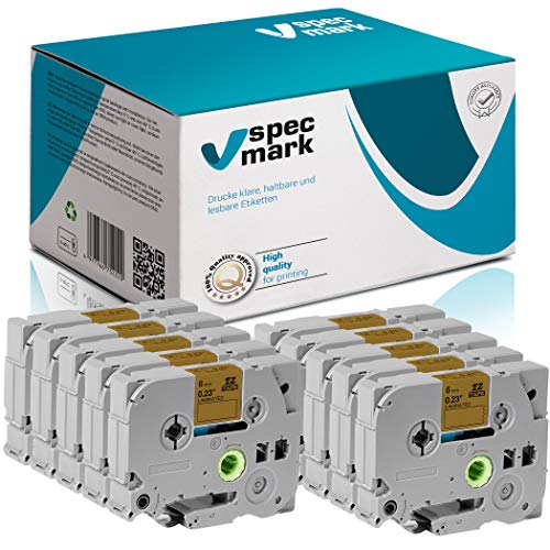 specmark Schriftband TZe-811 6mm x 8m Satz x 10 St. Schwarz auf Gold Band kompatibel mit allen Drucker Brother PT P-touch AZe-811 EZe-811 TZ-811 TZ2-811 specmark Schriftband TZe-811 6mm x 8m Satz x 10 St. Schwarz auf Gold Band kompatibel mit allen Drucker Brother PT P-touch AZe-811 EZe-811 TZ-811 TZ2-811 von specmark