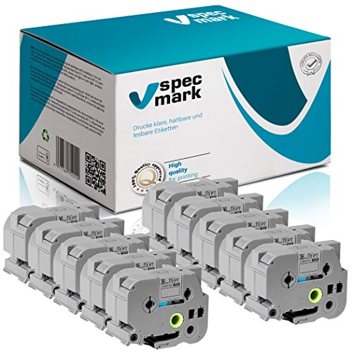 specmark Schriftband TZe-961 36mm x 8m Satz x 10 St. Schwarz auf Silber Band kompatibel mit Drucker Brother PT P-touch AZe-961 EZe-961 TZ-961 TZ2-961 specmark Schriftband TZe-961 36mm x 8m Satz x 10 St. Schwarz auf Silber Band kompatibel mit Drucker Brother PT P-touch AZe-961 EZe-961 TZ-961 TZ2-961 von specmark