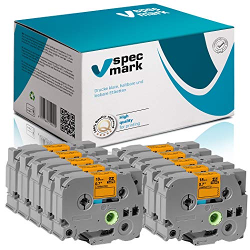 specmark Schriftband TZe-B41 18mm x 5m Satz x 10 St. Schwarz auf Orange fluoreszierend Band kompatibel mit Drucker Brother PT P-touch AZe-B41 EZe-B41 TZ-B41 TZ2-B41 specmark Schriftband TZe-B41 18mm x 5m Satz x 10 St. Schwarz auf Orange fluoreszierend Band kompatibel mit Drucker Brother PT P-touch AZe-B41 EZe-B41 TZ-B41 TZ2-B41 von specmark