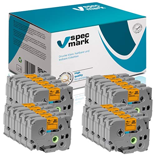 specmark Schriftband TZe-B41 18mm x 5m Satz x 20 St. Schwarz auf Orange fluoreszierend Band kompatibel mit Drucker Brother PT P-touch AZe-B41 EZe-B41 TZ-B41 TZ2-B41 specmark Schriftband TZe-B41 18mm x 5m Satz x 20 St. Schwarz auf Orange fluoreszierend Band kompatibel mit Drucker Brother PT P-touch AZe-B41 EZe-B41 TZ-B41 TZ2-B41 von specmark