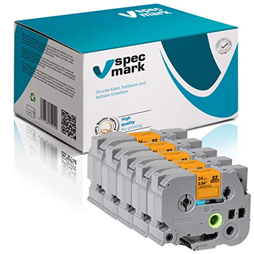 specmark Schriftband TZe-B51 24mm x 5m Satz x 5 St. Schwarz auf Orange fluoreszierend Band kompatibel mit Drucker Brother PT P-touch AZe-B51 EZe-B51 TZ-B51 TZ2-B51 specmark Schriftband TZe-B51 24mm x 5m Satz x 5 St. Schwarz auf Orange fluoreszierend Band kompatibel mit Drucker Brother PT P-touch AZe-B51 EZe-B51 TZ-B51 TZ2-B51 von specmark