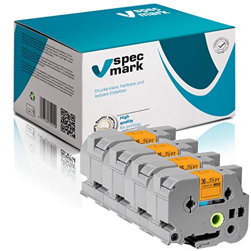 specmark Schriftband TZe-B61 36mm x 5m Satz x 4 St. Schwarz auf Orange fluoreszierend Band kompatibel mit Drucker Brother PT P-touch AZe-B61 EZe-B61 TZ-B61 TZ2-B61 specmark Schriftband TZe-B61 36mm x 5m Satz x 4 St. Schwarz auf Orange fluoreszierend Band kompatibel mit Drucker Brother PT P-touch AZe-B61 EZe-B61 TZ-B61 TZ2-B61 von specmark