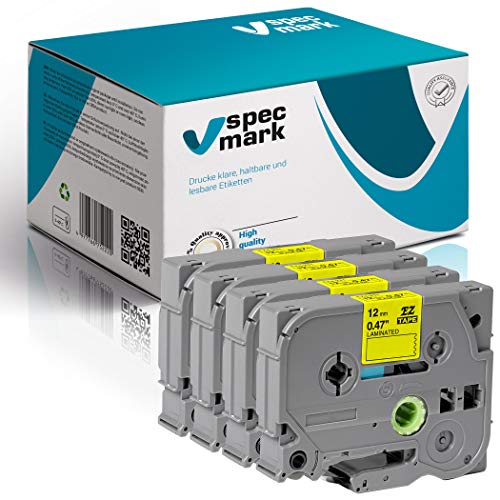 specmark Schriftband TZe-C31 12mm x 5m Satz x 4 St. Schwarz auf Gelb fluoreszierend Band kompatibel mit allen Drucker Brother PT P-touch AZe-C31 EZe-C31 TZ-C31 TZ2-C31 specmark Schriftband TZe-C31 12mm x 5m Satz x 4 St. Schwarz auf Gelb fluoreszierend Band kompatibel mit allen Drucker Brother PT P-touch AZe-C31 EZe-C31 TZ-C31 TZ2-C31 von specmark