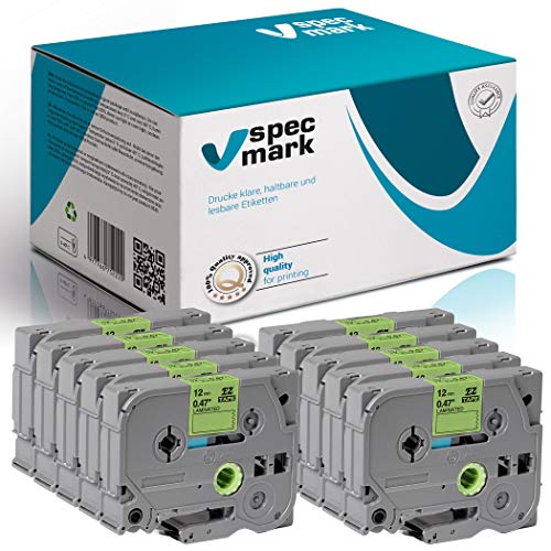 specmark Schriftband TZe-D31 12mm x 5m Satz x 10 St. Schwarz auf Grün fluoreszierend Band kompatibel mit allen Drucker Brother PT P-touch AZe-D31 EZe-D31 TZ-D31 TZ2-D31 specmark Schriftband TZe-D31 12mm x 5m Satz x 10 St. Schwarz auf Grün fluoreszierend Band kompatibel mit allen Drucker Brother PT P-touch AZe-D31 EZe-D31 TZ-D31 TZ2-D31 von specmark