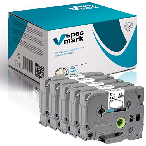 specmark Schriftband TZe-M35 12mm x 8m Satz x 5 St. Weiß auf Durchsichtig trüb Band kompatibel mit allen Drucker Brother PT P-touch AZe-M35 EZe-M35 TZ-M35 TZ2-M35 specmark Schriftband TZe-M35 12mm x 8m Satz x 5 St. Weiß auf Durchsichtig trüb Band kompatibel mit allen Drucker Brother PT P-touch AZe-M35 EZe-M35 TZ-M35 TZ2-M35 von specmark