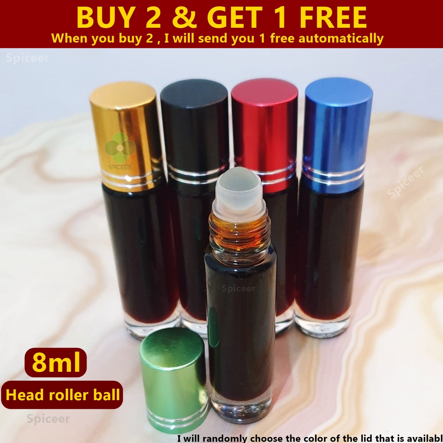 1× Black Moschus 8Ml Parfumöl Strong Aroma Ball Roller Arabisch Islamic ووك اووو | Buy 2 Get & 1 Free von spiceer