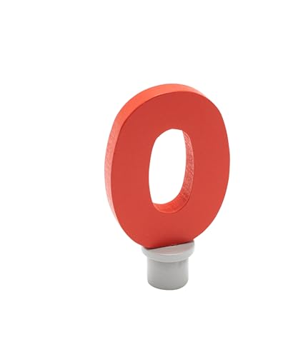 Ahrens Holz-Stecker Zahl 0, Rot, für Geburtstagsdekoration von spielgezeug