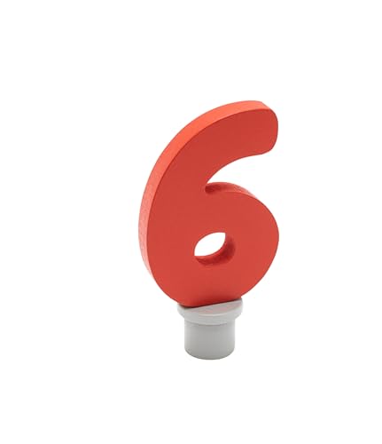 ahrens Geburtstagszahl 6, Holz, Rot, 8 cm Höhe, für Geburtstagskränze ahrens Geburtstagszahl 6, Holz, Rot, 8 cm Höhe, für Geburtstagskränze von spielgezeug