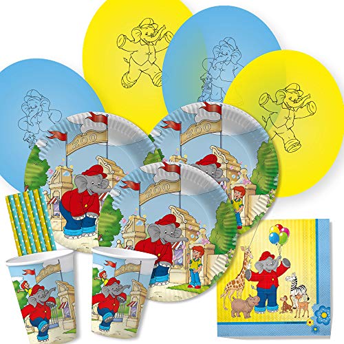 dh-konzept/spielum 50-teiliges Party-Set - Elefant Benjamin Blümchen - Teller Becher Servietten Luftballons Trinkhalme für 8 Kinder dh-konzept/spielum 50-teiliges Party-Set - Elefant Benjamin Blümchen - Teller Becher Servietten Luftballons Trinkhalme für 8 Kinder von dh-konzept/spielum