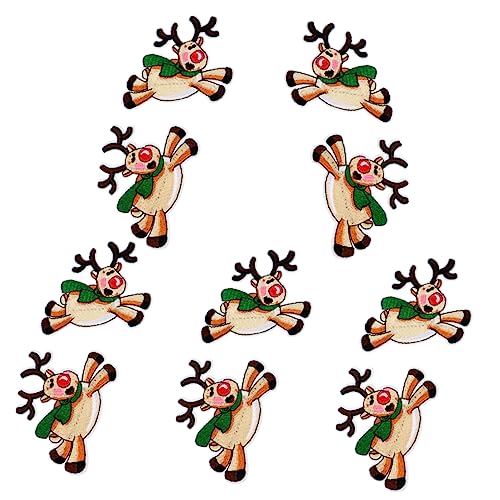 10 x bestickte Weihnachtsflicken für Kleidung | DIY festliches Basteln & Dekoration von sporful
