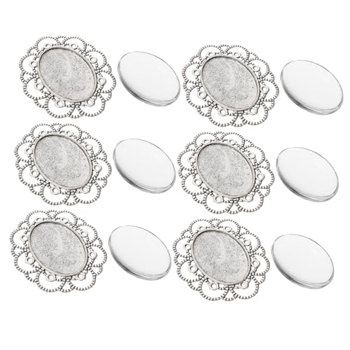 30 Stück Retro-Broschensockel mit Glaskuppeln – Vintage-Schmuckherstellungszubehör – 4 x 3,2 cm für einzigartige Bastelprojekte von sporful
