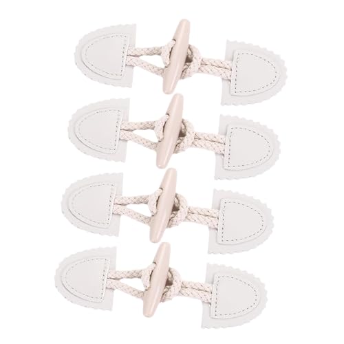 4 x Mantel-Knebelknöpfe, Knebelverschluss, leicht, Zubehör für Pullover, Tasche, Windjacke, Umhang, Weiß 4 x Mantel-Knebelknöpfe, Knebelverschluss, leicht, Zubehör für Pullover, Tasche, Windjacke, Umhang, Weiß von sporful