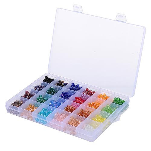 Facettierte Perlen, Großpackung mit Aufbewahrungsbox, mehrfarbig, DIY-Schmuckherstellungszubehör für Armbänder, Halsketten und Bastelprojekte Facettierte Perlen, Großpackung mit Aufbewahrungsbox, mehrfarbig, DIY-Schmuckherstellungszubehör für Armbänder, Halsketten und Bastelprojekte von sporful