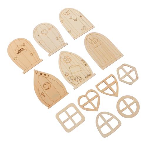Feengartentüren aus Holz, unlackiert, Miniatur-Türausschnitte für Bastelarbeiten, 10 x 6,4 cm, für Feenhausdekoration und Graffiti-Bretter, 48 Stück Feengartentüren aus Holz, unlackiert, Miniatur-Türausschnitte für Bastelarbeiten, 10 x 6,4 cm, für Feenhausdekoration und Graffiti-Bretter, 48 Stück von sporful