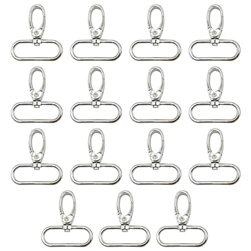 Karabinerverschlüsse aus Metall, 3,8 cm, silberfarben, für Schlüsselanhänger, Geldbörse, Handtasche, Bastelarbeiten, 15 Stück Karabinerverschlüsse aus Metall, 3,8 cm, silberfarben, für Schlüsselanhänger, Geldbörse, Handtasche, Bastelarbeiten, 15 Stück von sporful