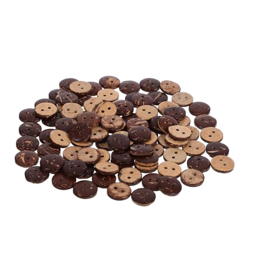 Natürliche Kokosnussschalenknöpfe, Doppelloch, zum Basteln, Kaffeefarbe für Kleidung, Hüte, Accessoires und Heimdekoration, 100 Stück Natürliche Kokosnussschalenknöpfe, Doppelloch, zum Basteln, Kaffeefarbe für Kleidung, Hüte, Accessoires und Heimdekoration, 100 Stück von sporful