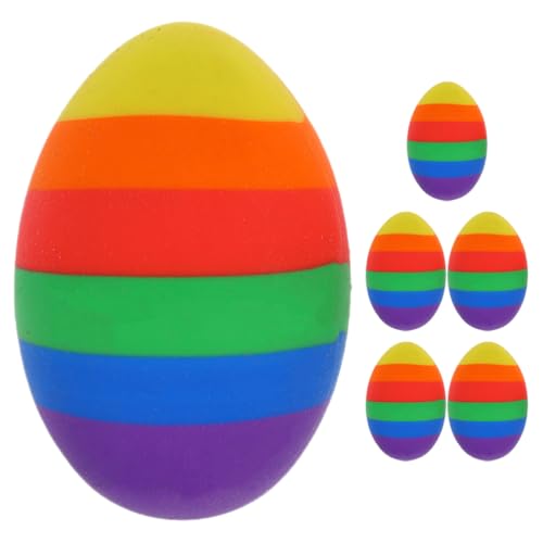 Ostereier-Radiergummis, niedlich, klein, bunt, für Studenten, Klassenzimmer, Preise, Lehrerbedarf, 6 Stück Ostereier-Radiergummis, niedlich, klein, bunt, für Studenten, Klassenzimmer, Preise, Lehrerbedarf, 6 Stück von sporful