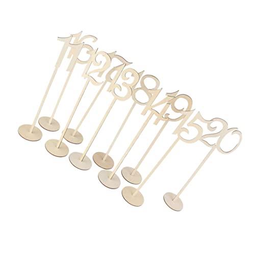 Tischnummern aus Holz, Beige, 20 Stück von sporful