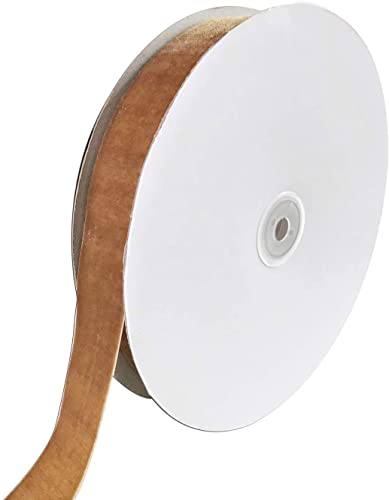Vintage-Samtband, 2,5 cm x 22,7 m Spule, Braun von sporful