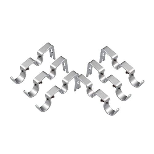 sporful Gardinenstangenhalter aus Metall, verstellbar, für Stangen bis zu 2,5 cm, langlebig, strapazierfähig, silberfarben, 2 Stück von sporful
