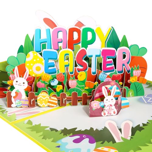 sporful Happy Easter Hop-Up-Karte mit Umschlag – 3D-Grußkarte für Kinder sporful Happy Easter Hop-Up-Karte mit Umschlag – 3D-Grußkarte für Kinder von sporful