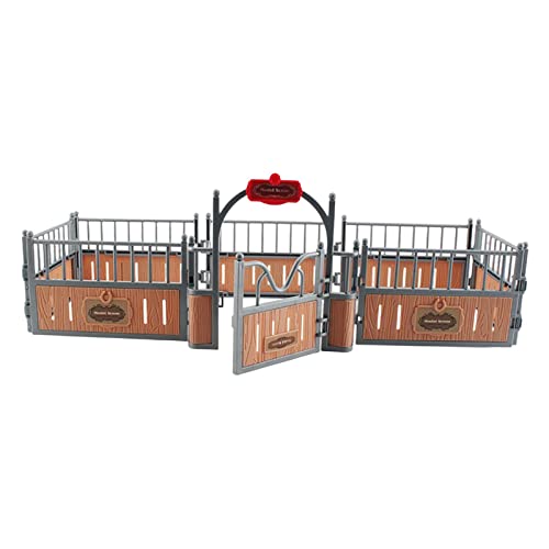 sporful Realistisches Pferdestallmodell Spielzeug, brauner Bauernhofzaun Corral für Miniatur-Szene Sand Tischdekoration sporful Realistisches Pferdestallmodell Spielzeug, brauner Bauernhofzaun Corral für Miniatur-Szene Sand Tischdekoration von sporful