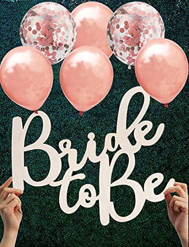 Brautparty-Dekorationen, Bride to Be, Schild für Batcholette, Partyzubehör, Holzschild, Foto-Requisiten und rotgoldene Luftballons für Hochzeits-Party-Dekorationen Brautparty-Dekorationen, Bride to Be, Schild für Batcholette, Partyzubehör, Holzschild, Foto-Requisiten und rotgoldene Luftballons für Hochzeits-Party-Dekorationen von ssailue decor