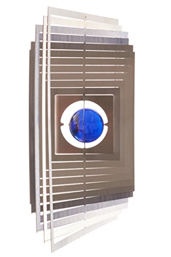A2005 - SKARAT hochwertiges 3D Windspiel aus Edelstahl mit Glasperle - Quadrat 15cm x 15cm - Made in Germany A2005 - SKARAT hochwertiges 3D Windspiel aus Edelstahl mit Glasperle - Quadrat 15cm x 15cm - Made in Germany von steel4you