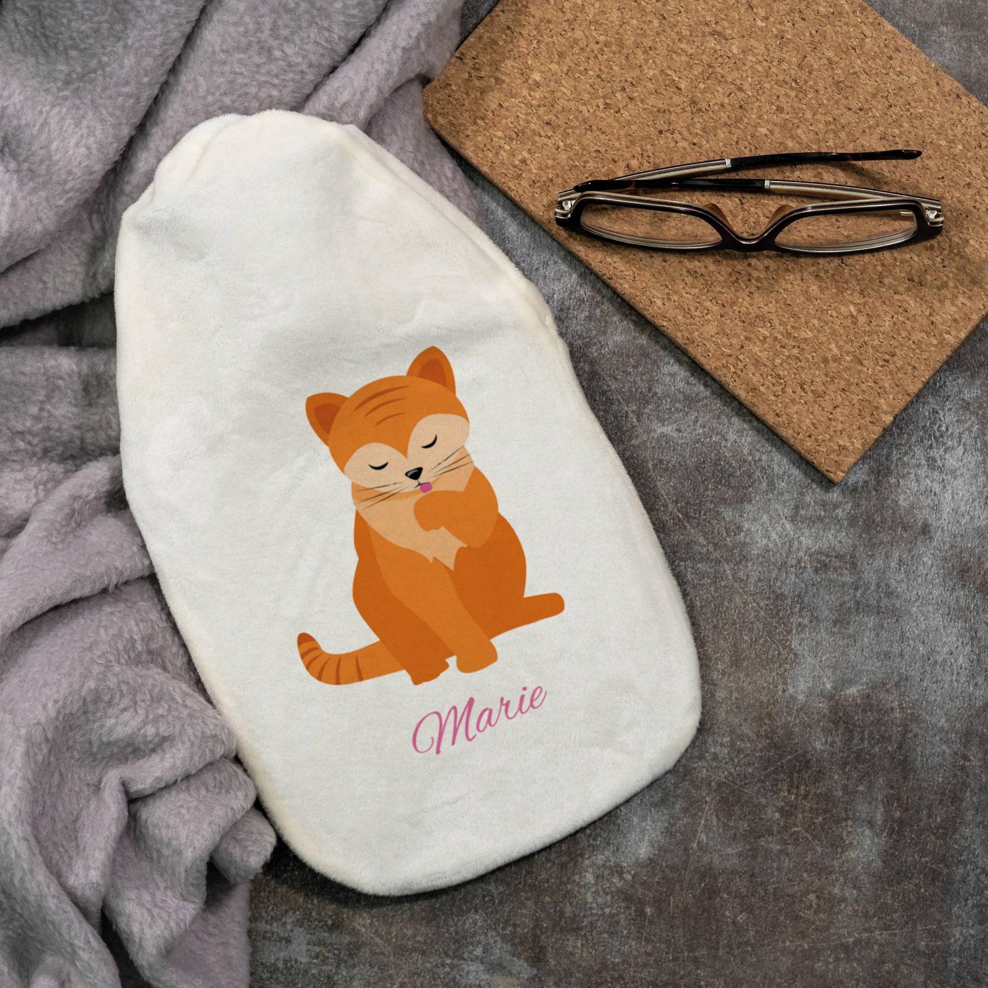 Wärmflasche "Katze" Für Kinder Mit Individuellem Druck Wärmflasche "Katze" Für Kinder Mit Individuellem Druck von stempelfabrikde