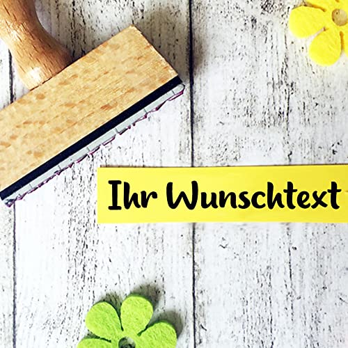 Stempelfritz Holzstempel 60x25mm - 6 Zeilen - mit Wunschtext personalisierbarer Namensstempel, Adressstempel oder Textstempel von stempelfritz