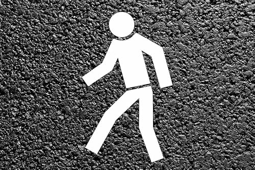 Fussgänger Bodenmarkierungs-Schablone Fussgänger Bodenmarkierungs-Schablone von stencilBOY