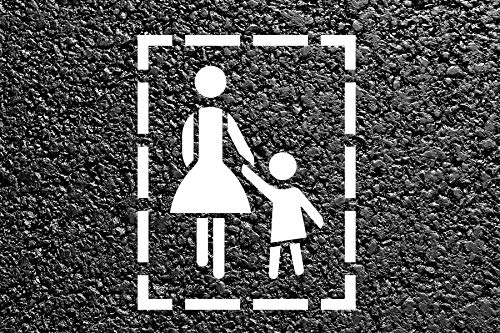 Mutter mit Kind Bodenmarkierungs-Schablone medium von stencilBOY