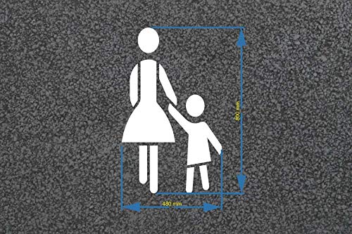 Mutter mit Kind Bodenmarkierungs-Schablone von stencilBOY