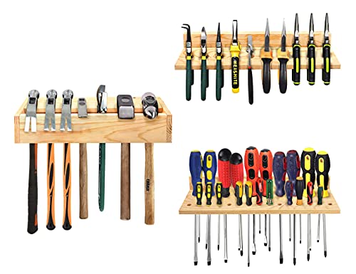 stepstall Werkzeug-Organizer und Aufbewahrung, Holz-Schraubendreher-Organizer, Wandhalterung, Zangenregal, Hammer-Schraubendreher, Werkzeughalter für Garage, Schuppen, Werkstatt, 3 Stück stepstall Werkzeug-Organizer und Aufbewahrung, Holz-Schraubendreher-Organizer, Wandhalterung, Zangenregal, Hammer-Schraubendreher, Werkzeughalter für Garage, Schuppen, Werkstatt, 3 Stück von stepstall
