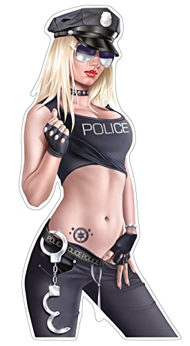 Pinup Aufkleber sexy Police Girl Sticker ca. 19x8 cm von sticker-dealer