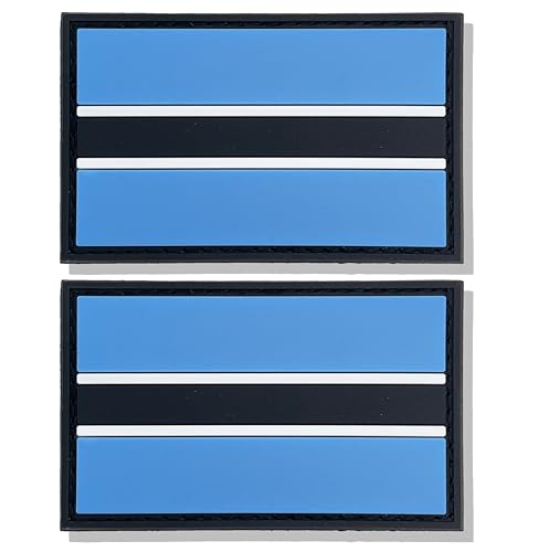 Stidsds 2 Stück Botswana-Flaggen-Aufnäher – Militärische taktische PVC-Klettverschluss-Aufnäher für Kleidung, Hut, Rucksäcke – Stolz-Dekorationen Stidsds 2 Stück Botswana-Flaggen-Aufnäher – Militärische taktische PVC-Klettverschluss-Aufnäher für Kleidung, Hut, Rucksäcke – Stolz-Dekorationen von stidsds