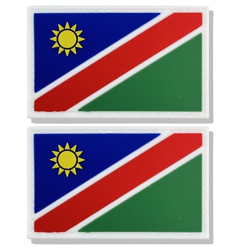 Stidsds Aufnäher mit Namibia-Flagge, Militär, taktischer PVC-Klettverschluss, für Kleidung, Hut, Rucksäcke, 2 Stück Stidsds Aufnäher mit Namibia-Flagge, Militär, taktischer PVC-Klettverschluss, für Kleidung, Hut, Rucksäcke, 2 Stück von stidsds