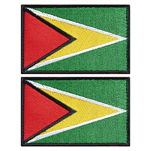 stidsds 2 Pack Guyana Flag Patch Guyana Flags Embroidered Patches Guyanese Flags Military Tactical Patch for Clothes Hat Backpacks Pride Decorations von stidsds